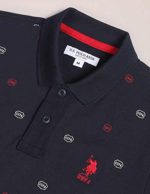 U.S. POLO ASSN. Brand Print Cotton Polo Shirt