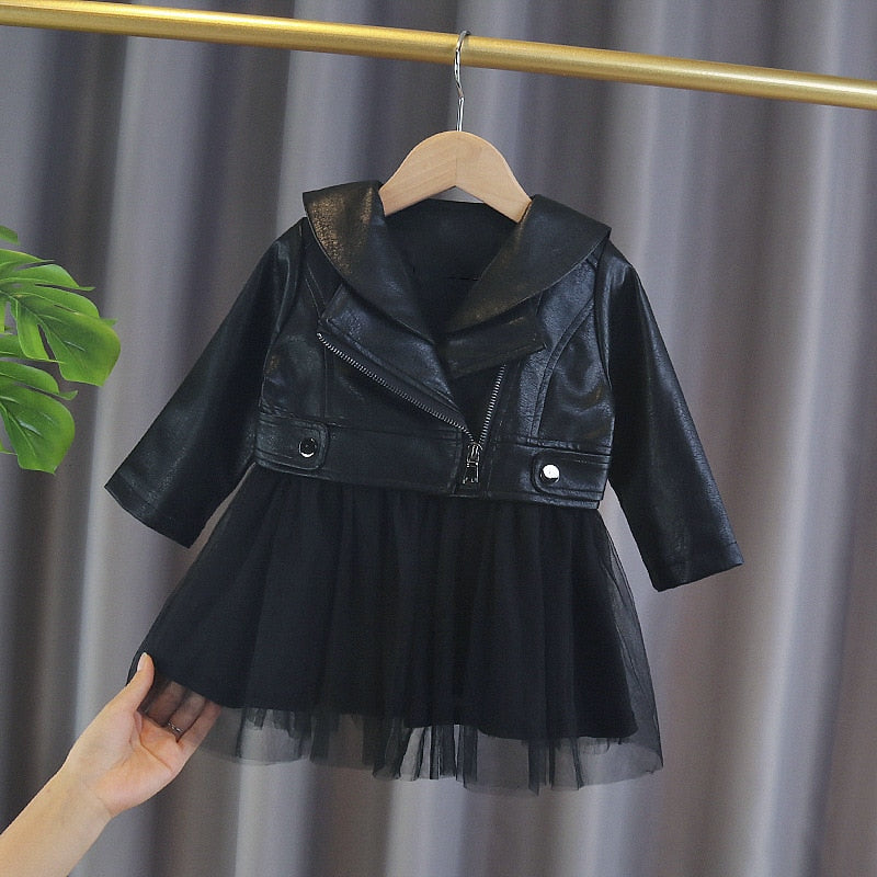 Gabrielle Collection: Gaby Black Biker Dress 0-2Y – Gabriellesboutique