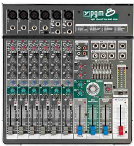 Yorkville PGM8, 8-Channel DJ Mixer with Digital Effects and Graphic EQ