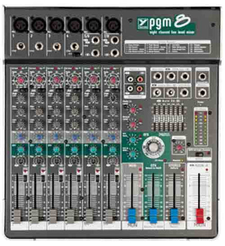 Yorkville PGM8, 8-Channel DJ Mixer with Digital Effects and Graphic EQ