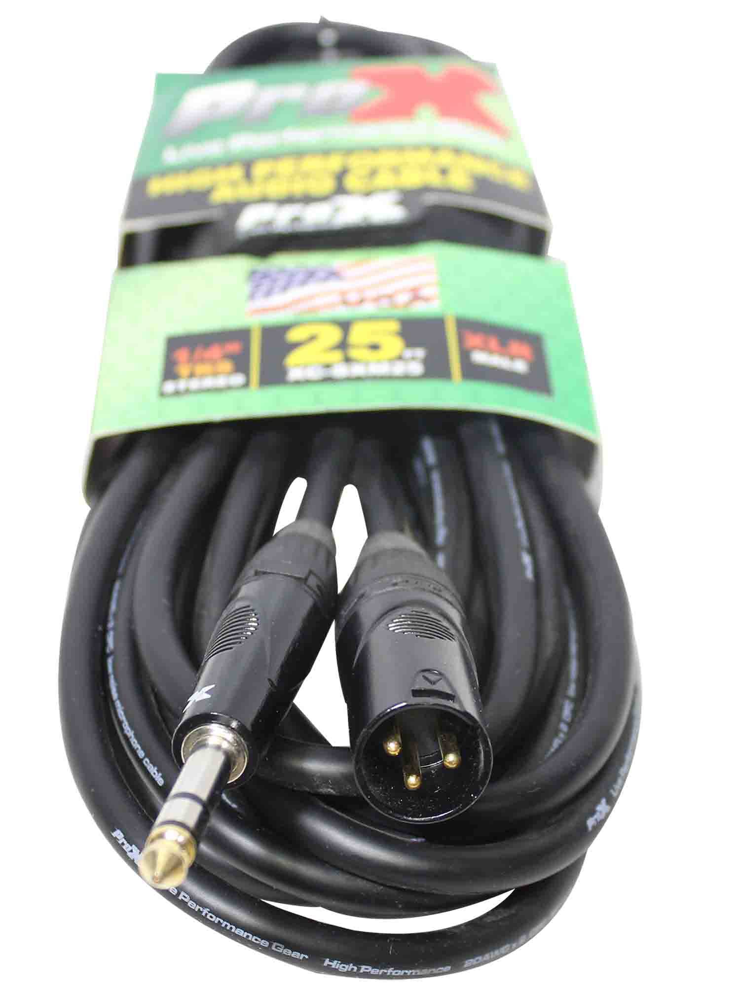 Prox XC-SXM25 Balanced 1/4" TRS to XLR-M High Performance Audio Cable - 25 Feet