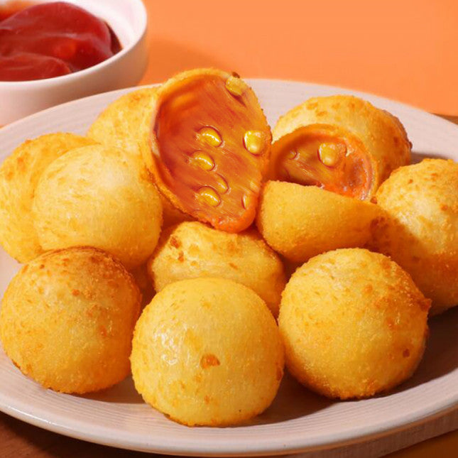 Phô mai viên cheese ball nhân bắp sốt gà cay Pulmuone