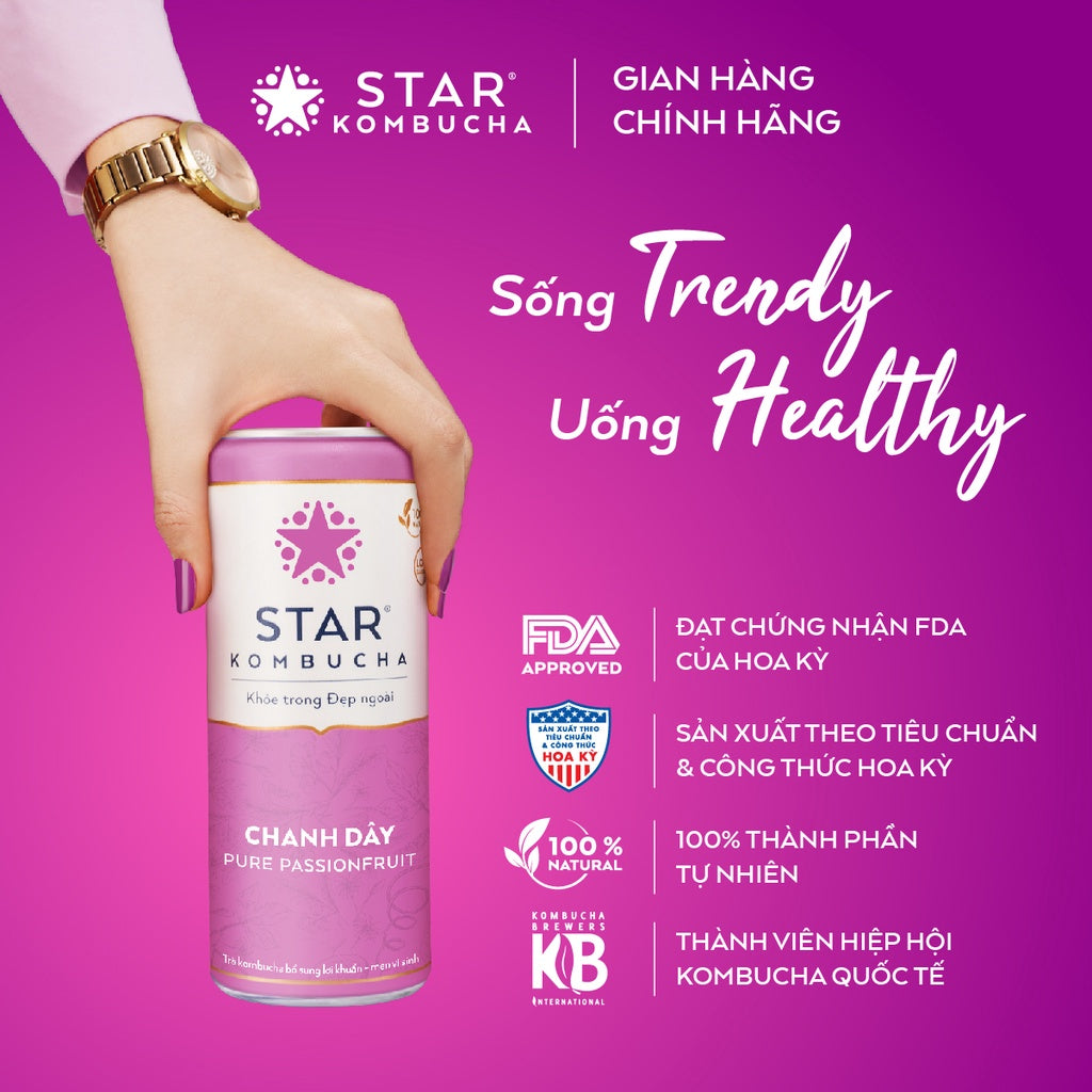 Trà lên men Star Kombucha vị chanh dây