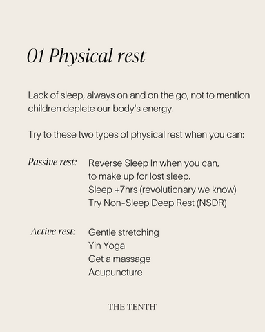 Physical rest essential for mothers