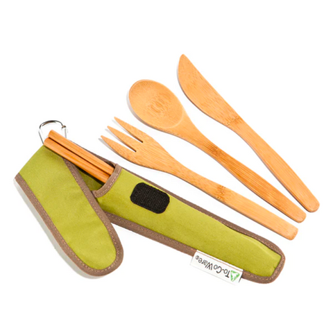 Image of bamboo cutlery set