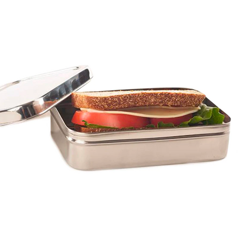 Image of a stainless steel lunch container