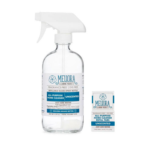 Image of a reusable glass cleaning spray bottle by Meloria