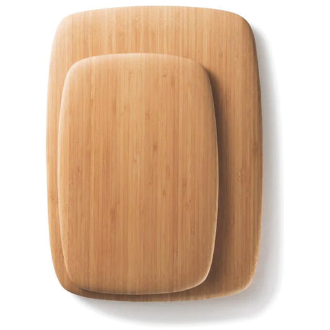 Image of two Classic Bamboo Cutting & Serving Boards stacked on top of each other. One smaller than the other