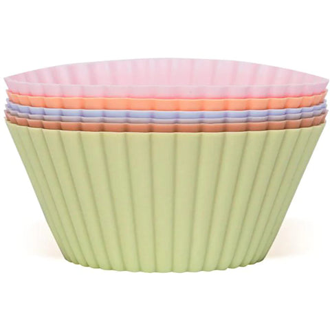 Image of a stack of baking cups in various colors