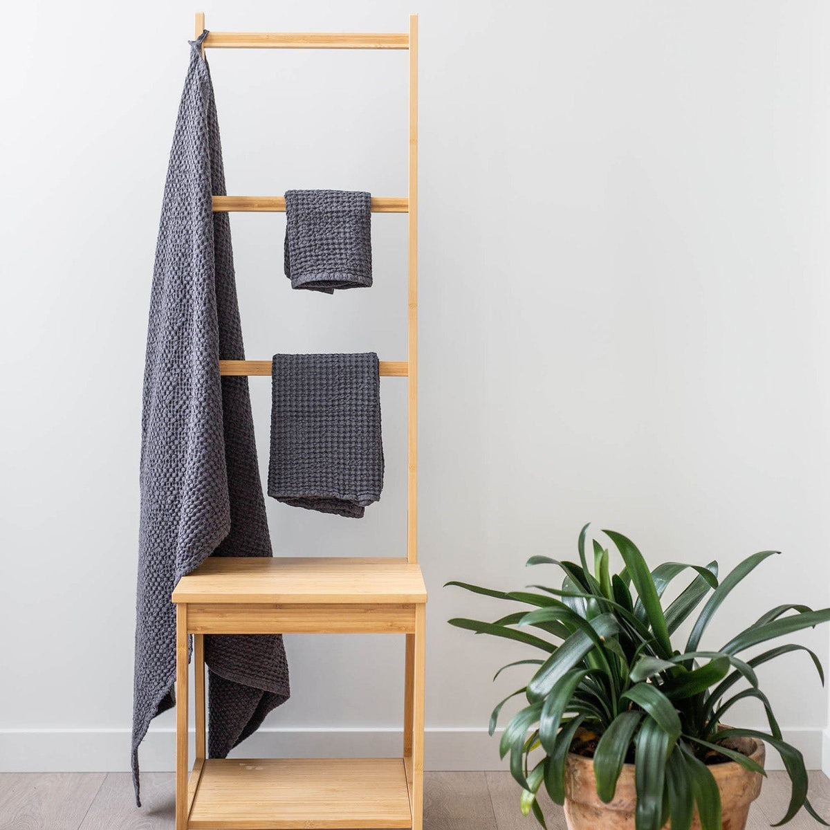 ettitude Waffle Towels - Slate / Bath Sheet