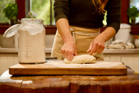 Elizabeth cutting gnocchi dough