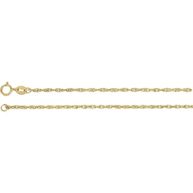 Timeless Beauty: 14K Yellow 1.75 mm Rope 18" Chain - Picasso Gold & Diamond Jewelry