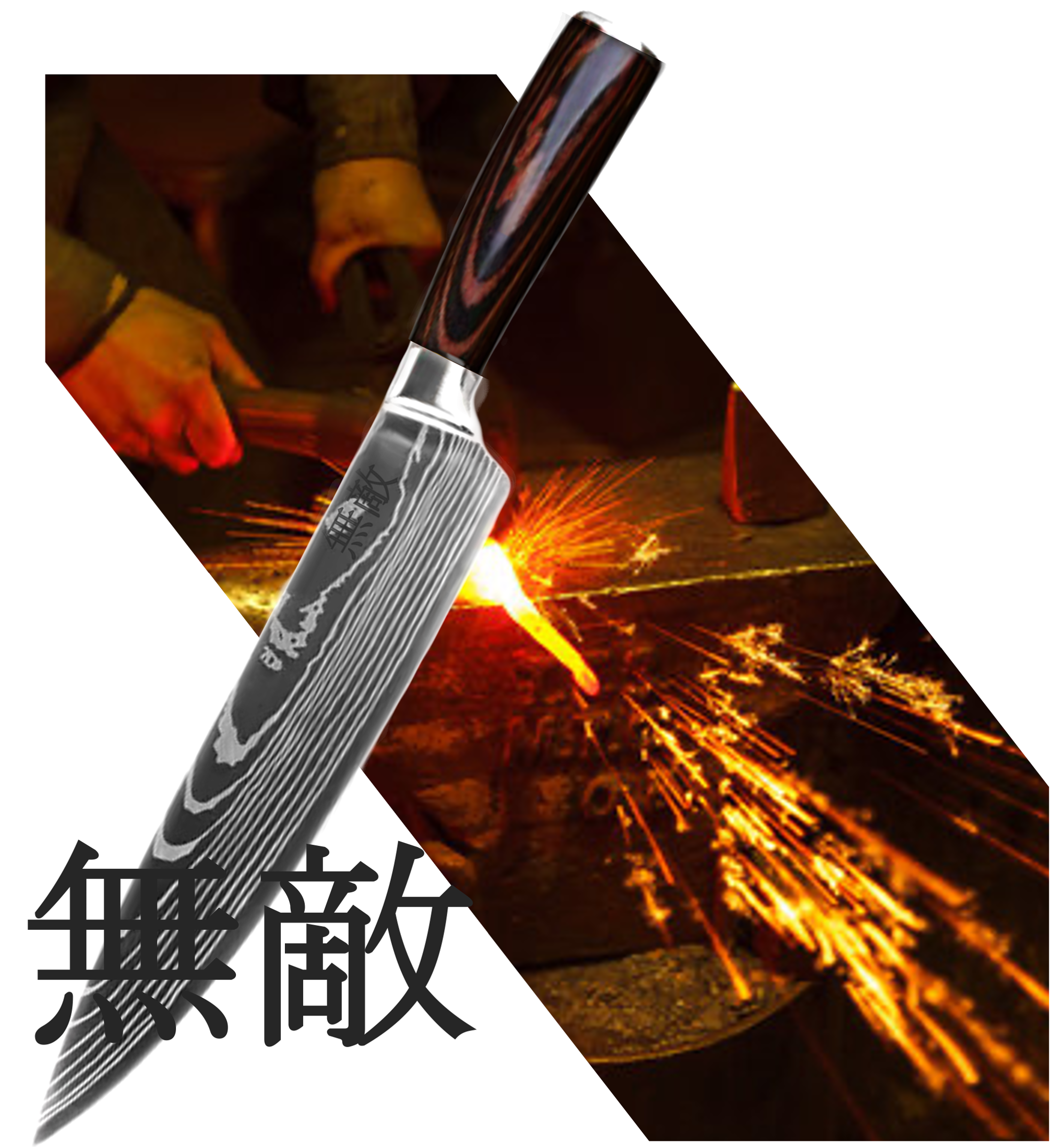 Japonský kuchařský nůž Sada japonských nožů z vysoce uhlíkové oceli v dárkové krabičce