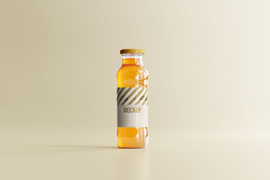 Glass Bottle W/ Orange Juice Mock-up - Free Download Images High