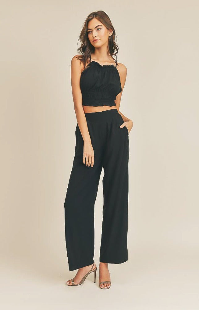 ‘REMY' High Waisted Pants - Olive Green