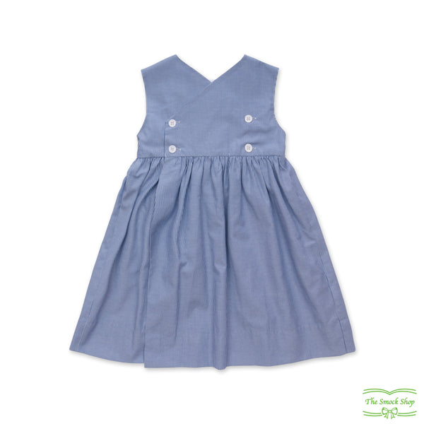 Blue Pin stripe Rocking Horse Smock V Back Dress – Smock Shop