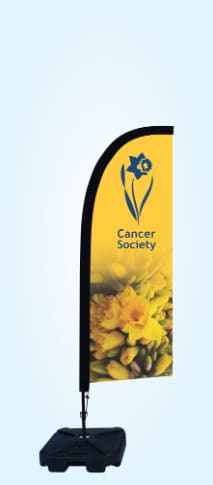 Cancer Society Feather banner flags for Advertising