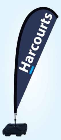 Harcourts large teardrop flags NZ