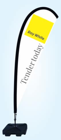 Raywhite large teardrop flags banners