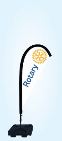 Rotary International small teardrop flags banners