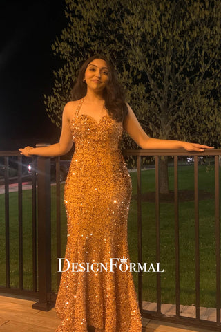 custom sparkly halter sweetheart neck prom evening dress customer review
