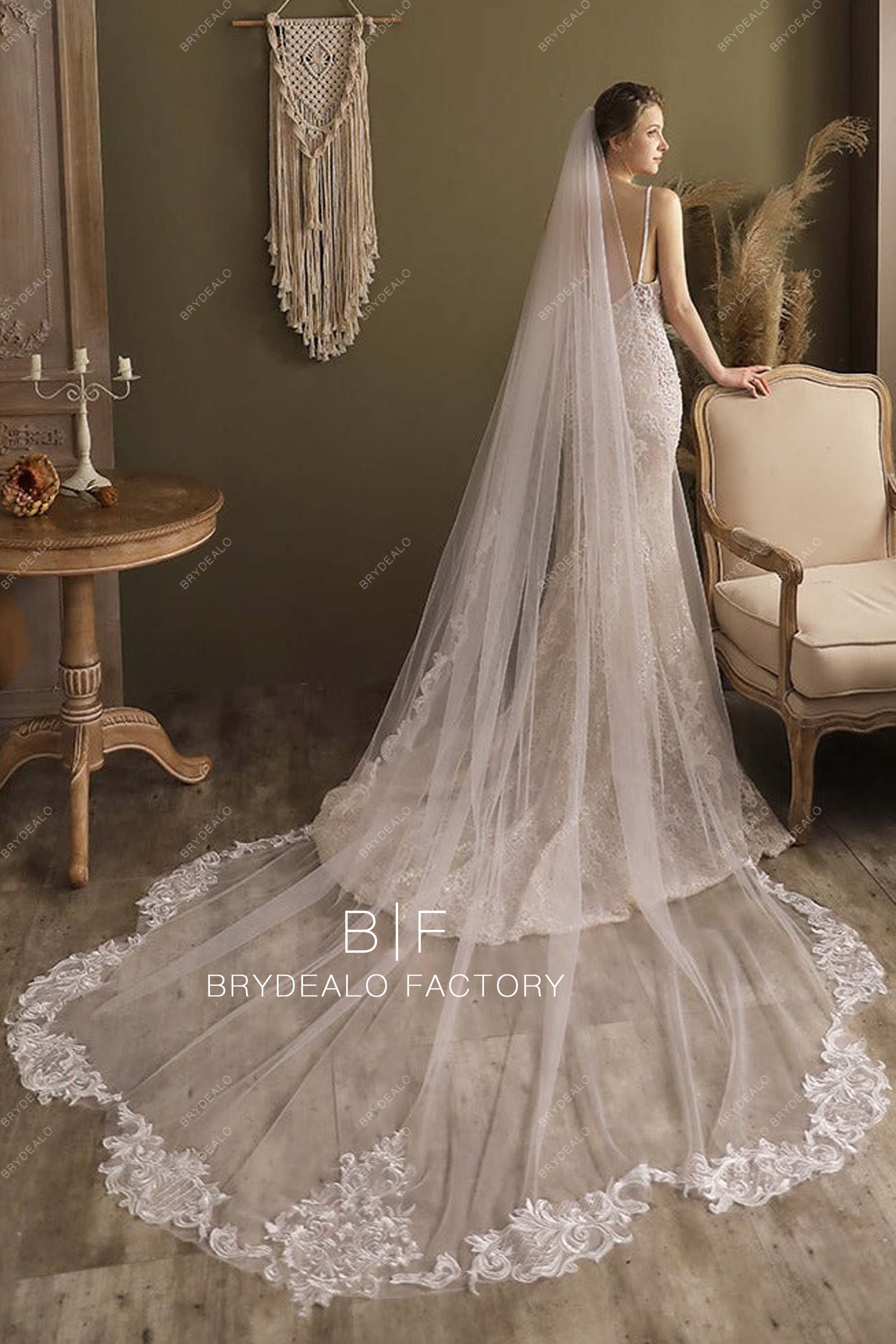 Brydealo Factory Shoulder Length Bridal Veil Short Wedding Tulle Headpiece