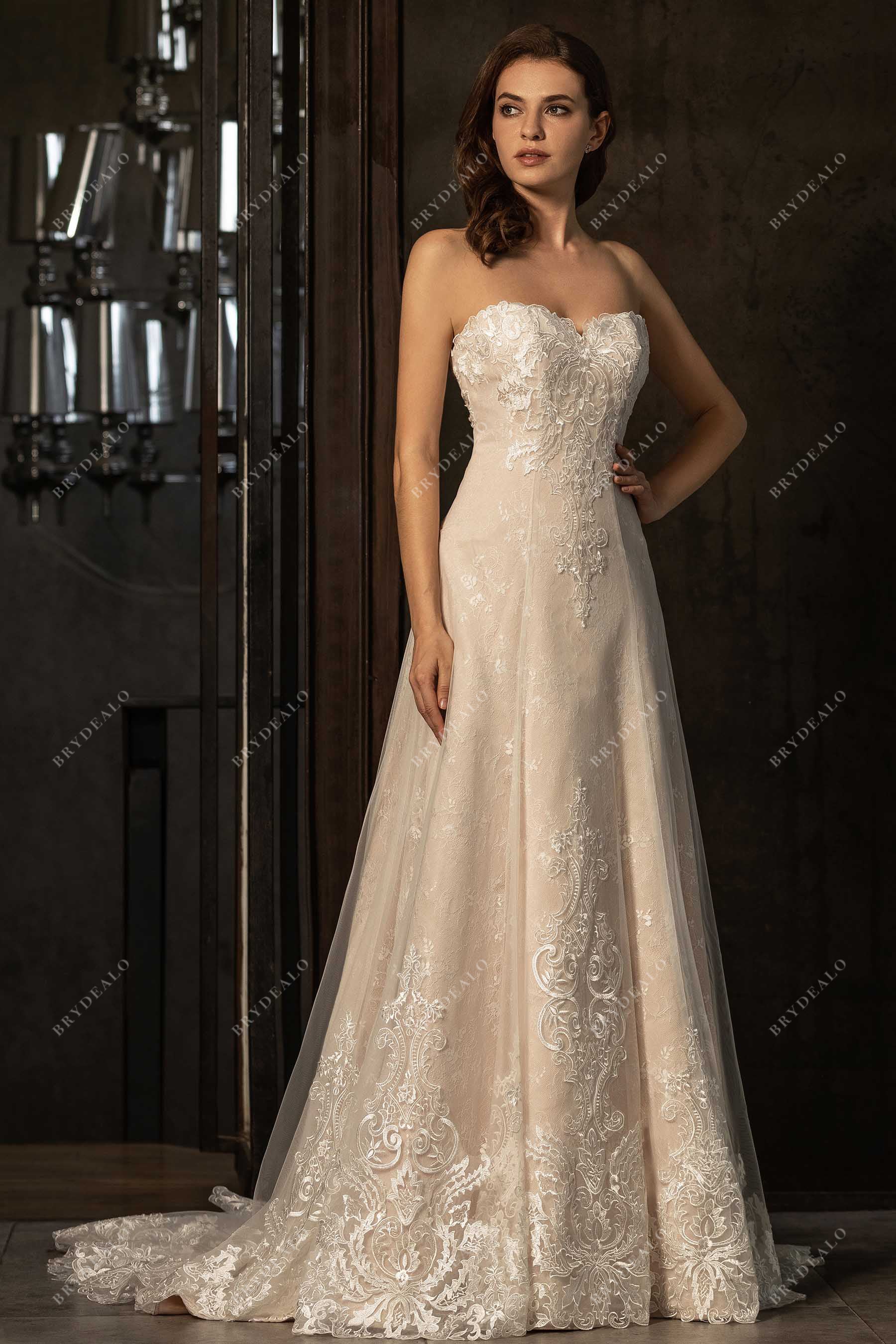 Ivory Lace Sweetheart Wedding Dresses