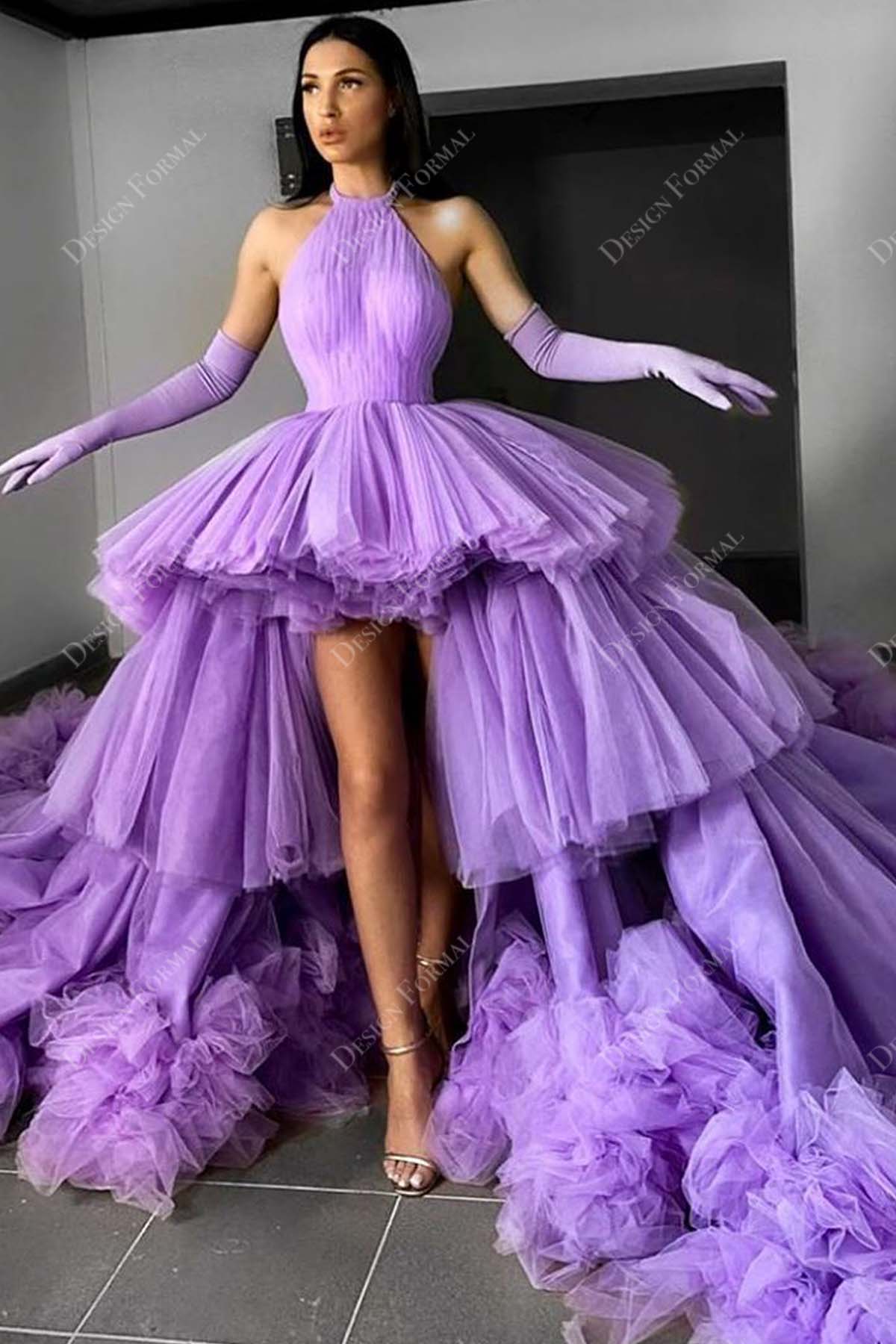 Burgundy Tulle Sweetheart Neck Sleeveless Modern Corset Prom Dress