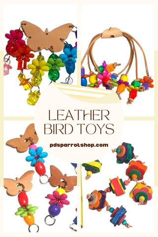 leather bird toys
