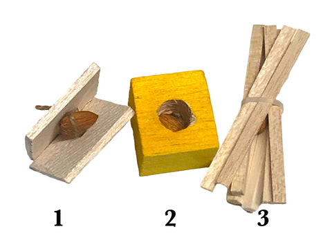 balsa foraging bird toy