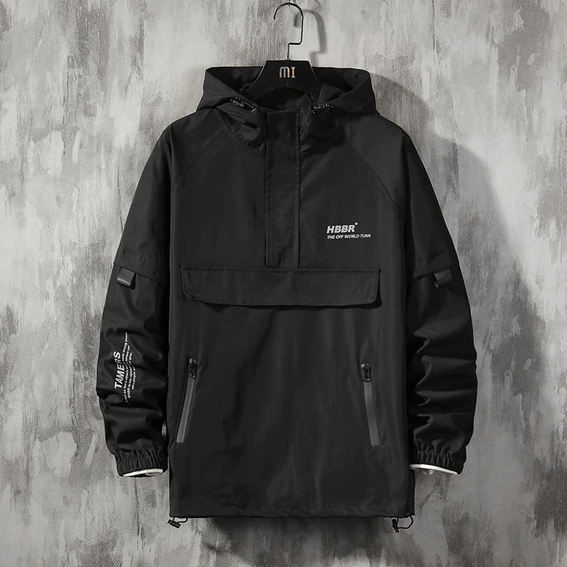 2021 Men Streetwear Jackets And Coats Hip Hop Harajuku Men's Windbreaker Overcoat Mens Clothing