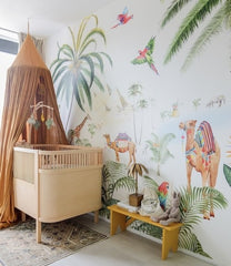 De kinderkamer met Binti Baby behang van Creative Lab Amsterdam