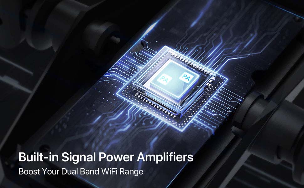 1800Mbps USB WiFi 6 Adapter with Built in Signal Amplifiers