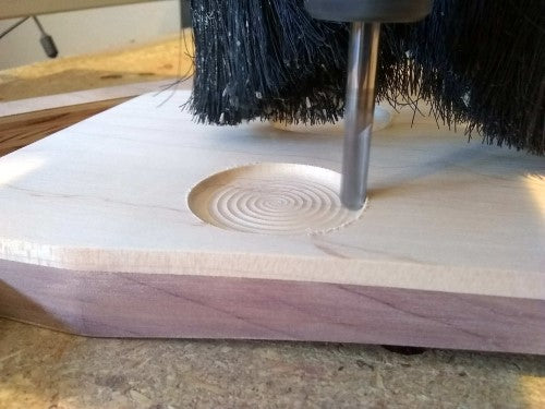 Satisfying picture of CNC milling in wood