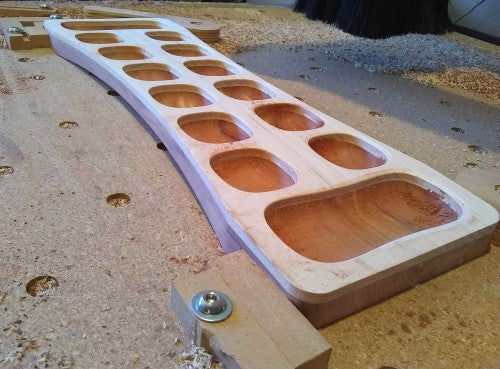 Unfinished wooden mancala board