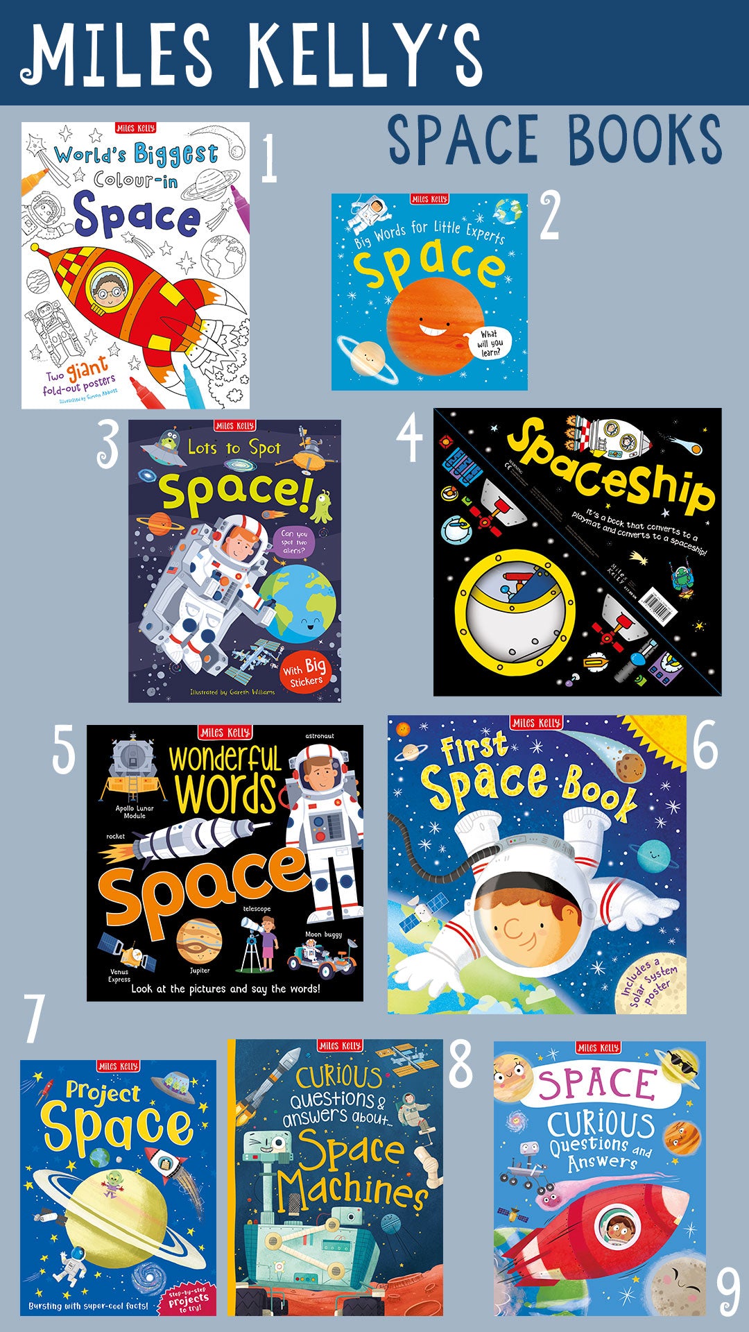 Miles Kelly Space Books for kids - Christmas gift guide