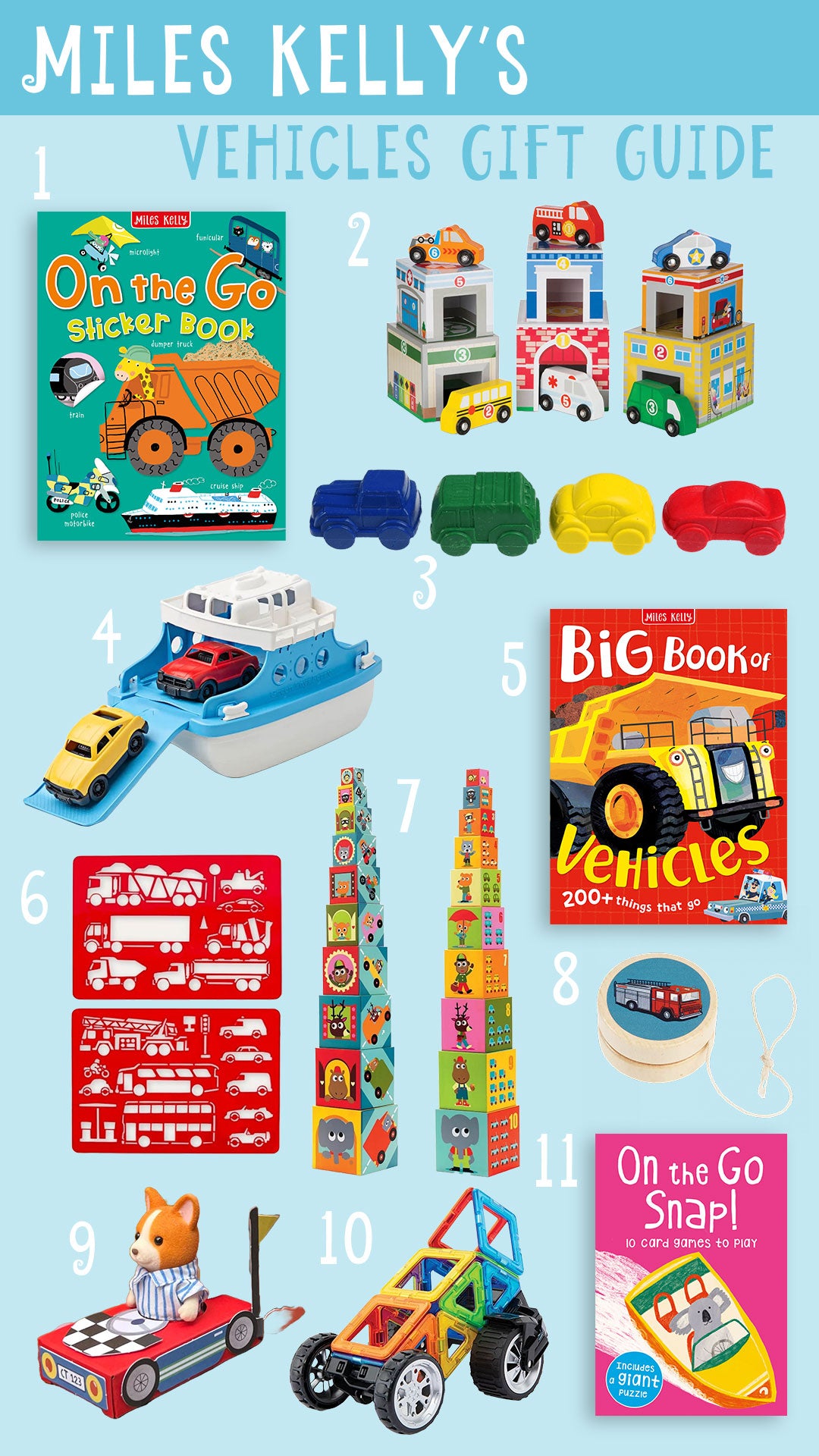 Vehicles books and toys for kids – Christmas gift guide – Miles Kelly