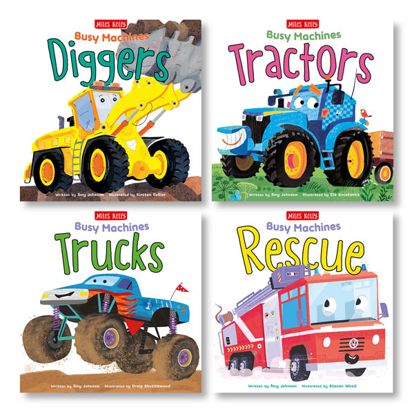 Busy Machines: Diggers – vehicle books for kids – Miles Kelly