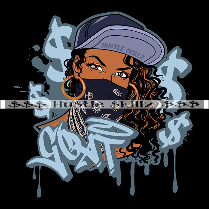 Goat Gangster Woman Ghetto Girl Bandana Dripping Hustle Skillz Dope Hu ...