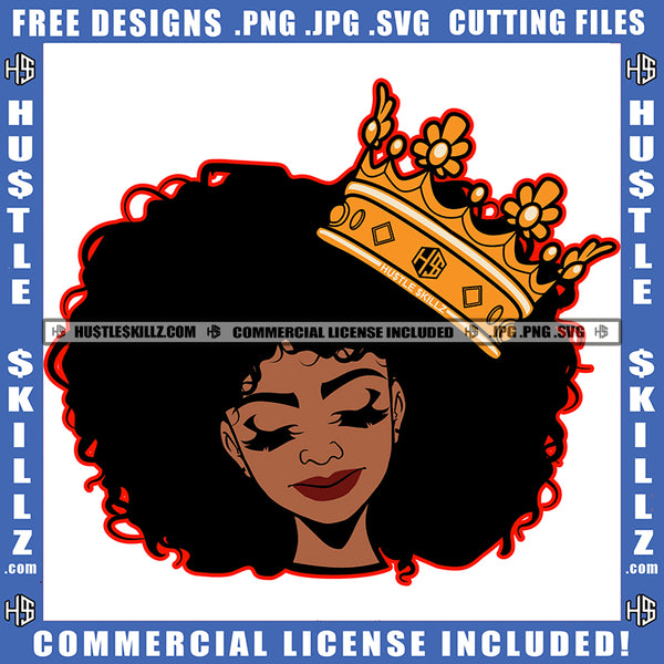 Queen Black Woman Crown Afro Sister Lady Woman Graphic Image Icon Grin ...