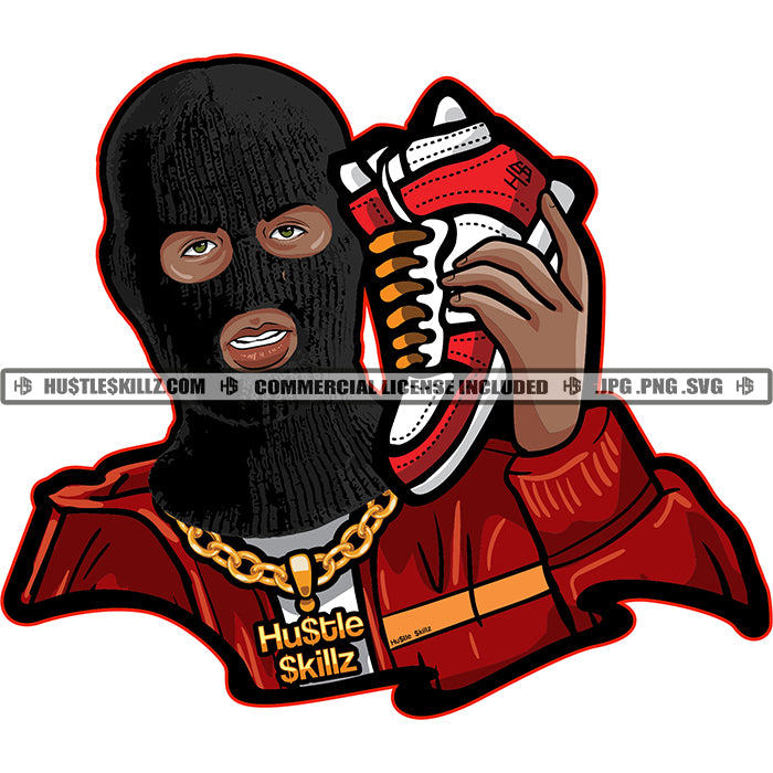 Gangster Man Ski Mask Tennis Shoes Sneakers Gangsta Hustle Skillz SVG ...