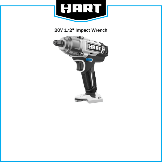 20V 1/2" Cordless Impact Wrench (Battery and Charger Not Included)