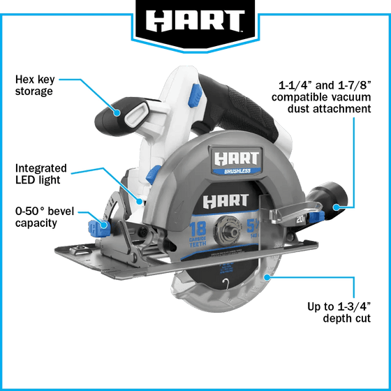 20V 5-1/2" Compact Brushless Circular Saw (Battery & Charger Not Included)