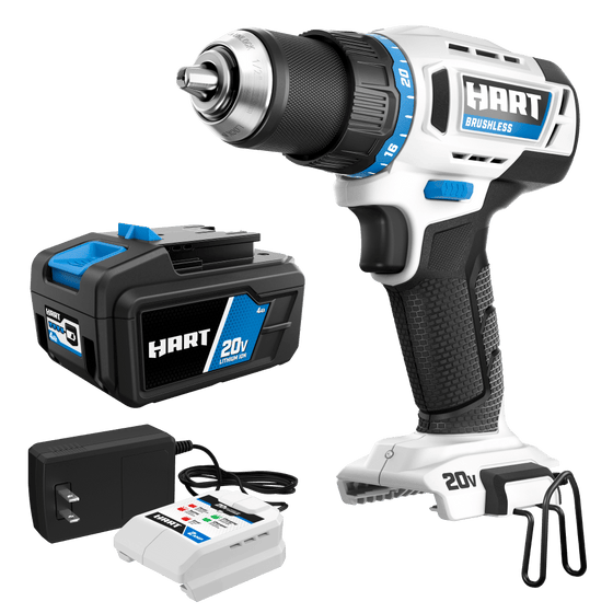 20V Brushless 1/2-inch Drill/Driver, Gen 2 with 4Ah Battery and Charger Starter Kit Bundle