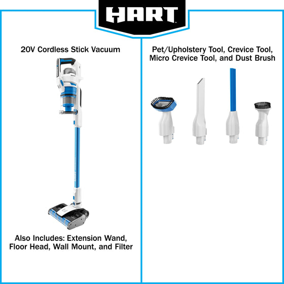 20V Cordless Stick Vacuum with Dual Brush Roll (Battery and Charger Not Included)