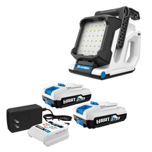 20V Hybrid LED Magnet Light, 1,500 Lumens with 2-Pack 2Ah Battery and Charger Starter Kit Bundle