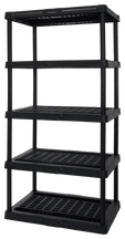 5 Tier 24" x 36" x 72" Heavy-Duty Plastic Ventilated Shelf for Storage & Organization
