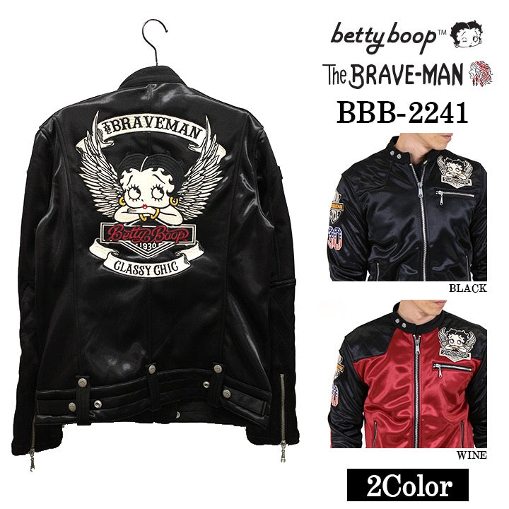 ボンディングライダースジャケット THE BRAVEMAN×BETTY BOOP bbb-2241