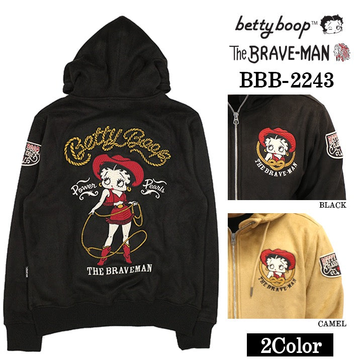 起毛 ボンディング F/Zパーカー THE BRAVEMAN×BETTY BOOP ブレイブマン