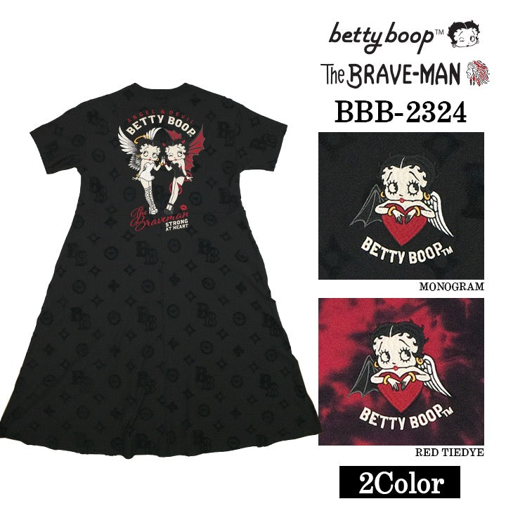 THE BRAVEMAN×BETTY BOOP ベティーブープ 半袖 ロングワンピース bbb-2324